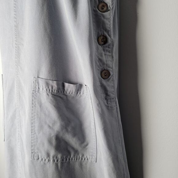 Talbots Lagenlook Modest Jumper Dress Gray M 100% Tencel Lyocell USA Pockets VTG - Picture 4 of 11